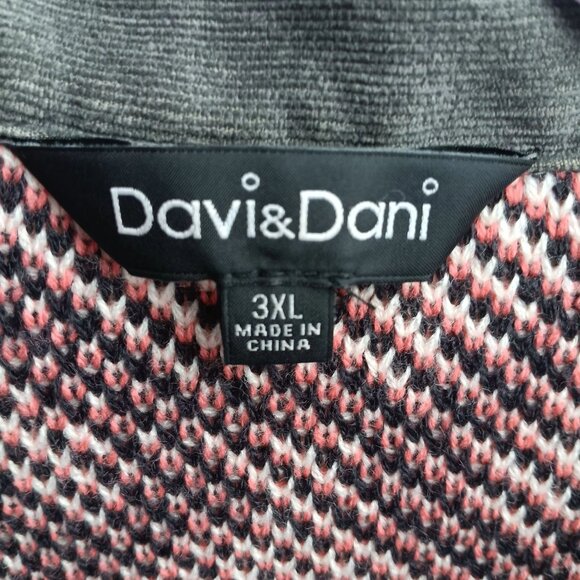 Davi & Dani Corduroy Aztec Knit Shacket Gray Size 3XL - Picture 12 of 15